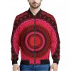 Red Kaleidoscope Print Bomber Jacket