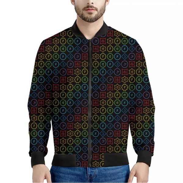 Reiki And The Seven Chakras Print Bomber Jacket