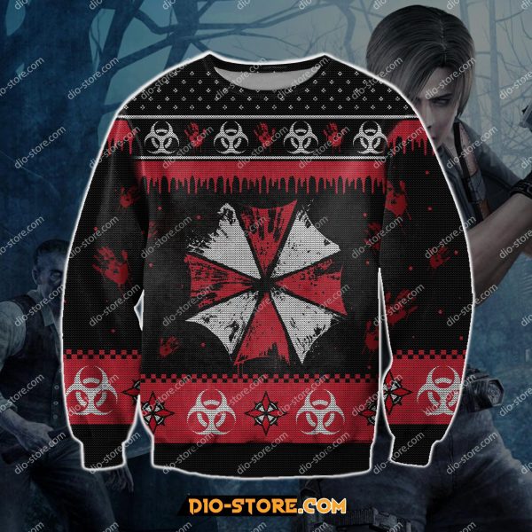 Resident Evil 3D Knitting Pattern Print Ugly Christmas Sweatshirt