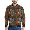 Retro Graffiti Pattern Print Bomber Jacket