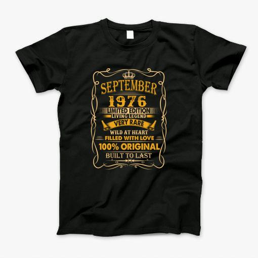 Retro September 1976 Birthday Gift Vintage Awesome T-Shirt