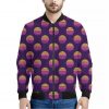 Retrowave Sunset Pattern Print Bomber Jacket