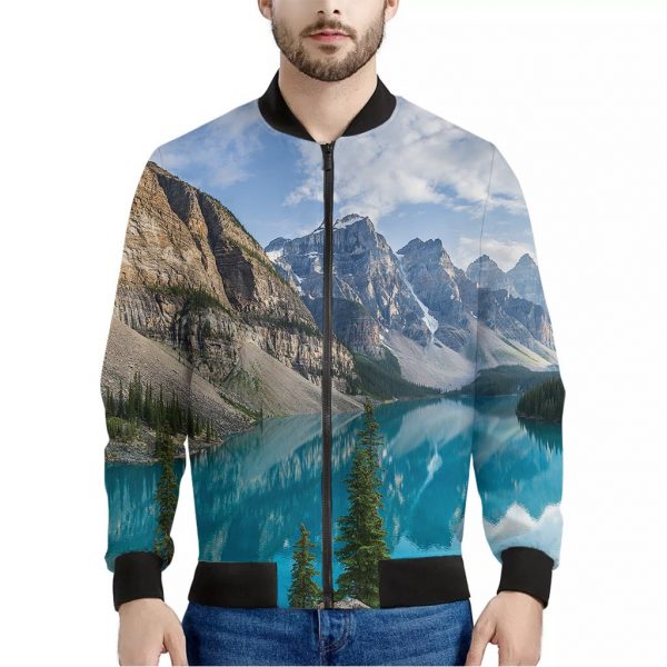 Rocky Mountain Print Bomber Jacket