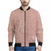 Rose Gold Glitter Texture Print Bomber Jacket