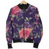 Rose Pansy Floral Flower Pattern Print Bomber Jacket