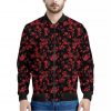 Rose Petals Pattern Print Bomber Jacket