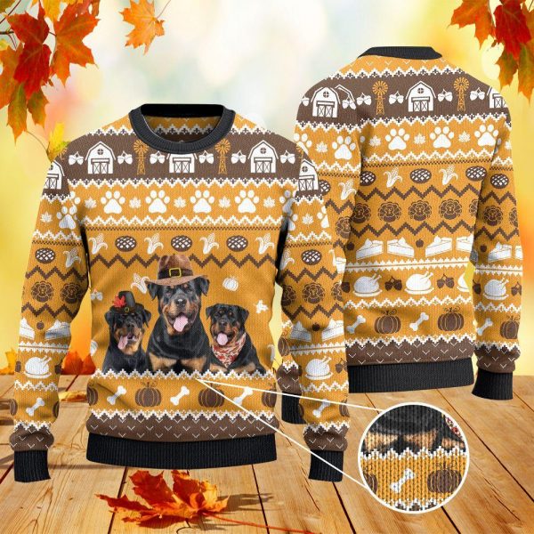 Rottweiler Dog Lovers Thanksgiving Gift All Over Print Sweatshirt