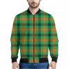 Saint Patrick's Day Buffalo Plaid Print Bomber Jacket