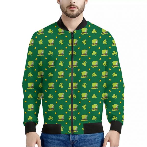 Saint Patrick's Day Celebration Print Bomber Jacket
