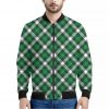 Saint Patrick's Day Plaid Pattern Print Bomber Jacket