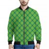 Saint Patrick's Day Scottish Plaid Print Bomber Jacket