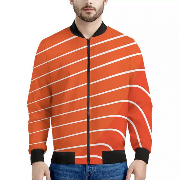 Salmon Print Bomber Jacket