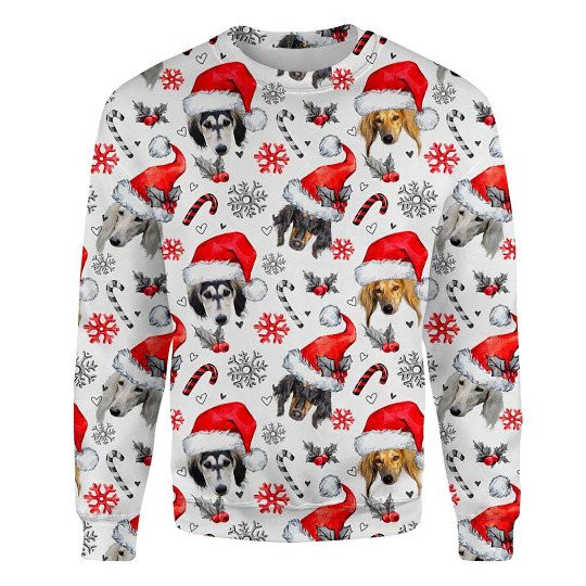 Saluki Xmas Decor Ugly Christmas Sweatshirt Animal Dog Cat Sweater Unisex