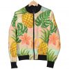 Sand Beach Pineapple Pattern Print Bomber Jacket