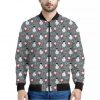 Santa Claus And Friends Pattern Print Bomber Jacket