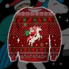 Santa Unicorn Knitting Pattern 3D Print Ugly Christmas Sweatshirt