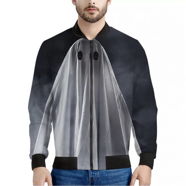 Scary Ghost 3D Print Bomber Jacket