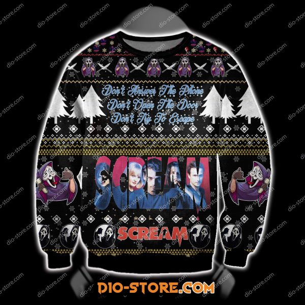 Scream 1996 3D Print Knitting Pattern Ugly Christmas Sweatshirt