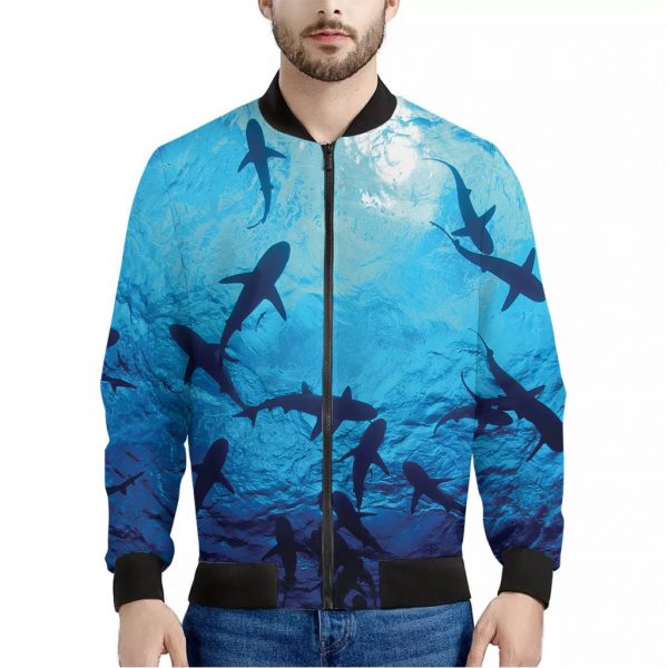 Shark Underwear Print Bomber Jacket