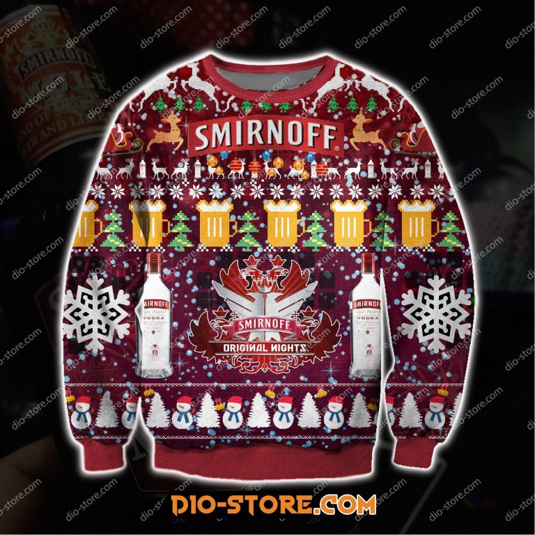 Smirnoff Vodka Wine Knitting Pattern 3D Print Ugly Sweatshirt