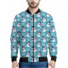 Snowman And Snowflake Pattern Print Bomber Jacket