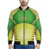 Softball Field And Ball Print Bomber Jacket