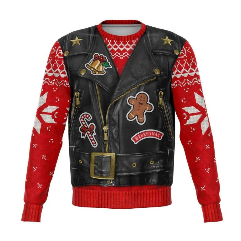 Sons Of Santa Biker Vest Funny Christmas Fleece Lined Sweatshirt