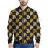 Spartan Warrior Helmet Pattern Print Bomber Jacket