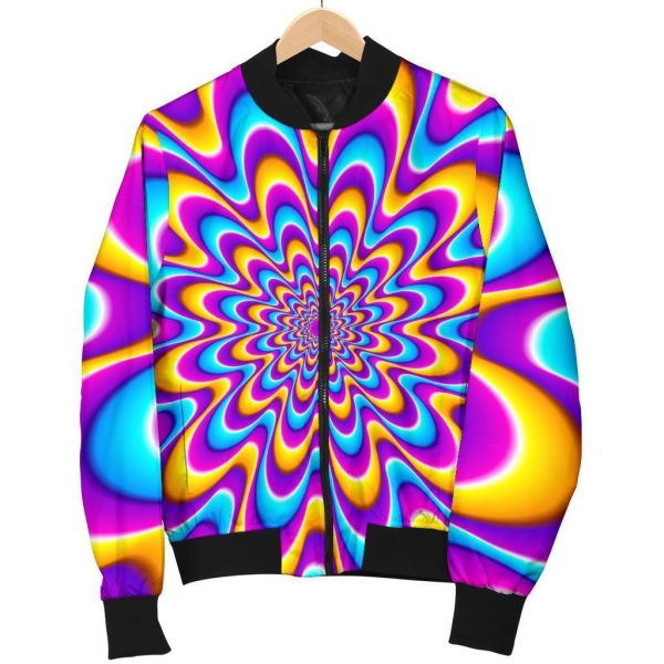Splashing Colors Moving Optical Illusion Bomber Jacket