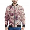 Spring Cherry Blossom Print Bomber Jacket