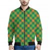 St. Patrick's Day Buffalo Pattern Print Bomber Jacket