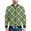 St. Patrick's Day Plaid Pattern Print Bomber Jacket