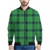 St. Patrick's Day Scottish Plaid Print Bomber Jacket