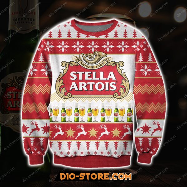 Stella Artois Beer 3D All Over Print Ugly Christmas Sweatshirt 1