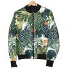 Summer Hawaiian Leaves Pattern Print Bomber Jacket