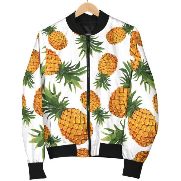 Summer Pineapple Pattern Print Bomber Jacket