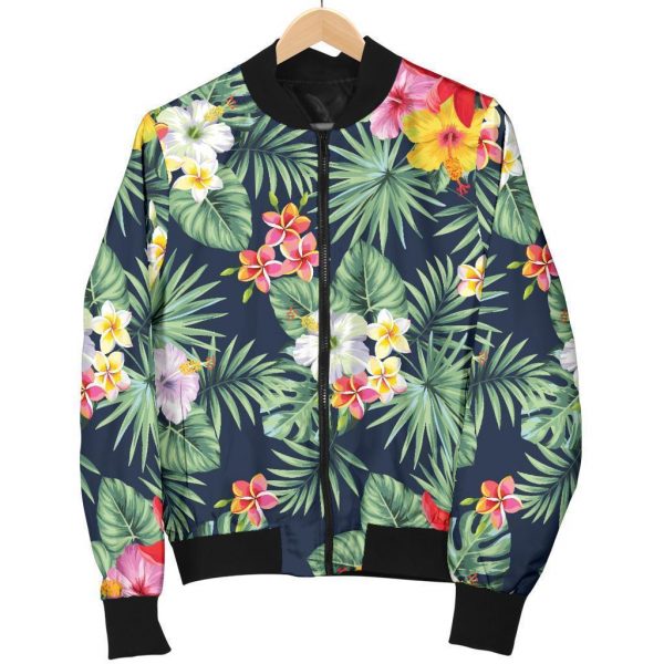 Summer Tropical Hawaii Pattern Print Bomber Jacket