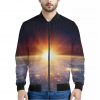 Sunrise Earth Print Bomber Jacket