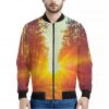 Sunrise Forest Print Bomber Jacket