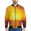 Sunset Over Sea Print Bomber Jacket
