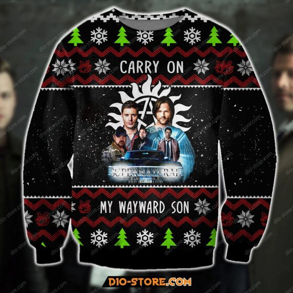 Supernatural Carry On My Wayward Son 3D Print Ugly Christmas Sweatshirt