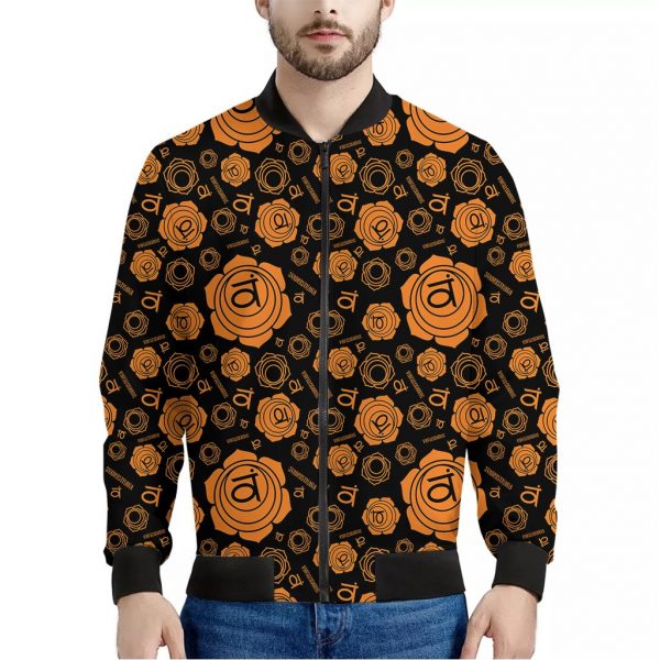Swadhisthana Chakra Pattern Print Bomber Jacket