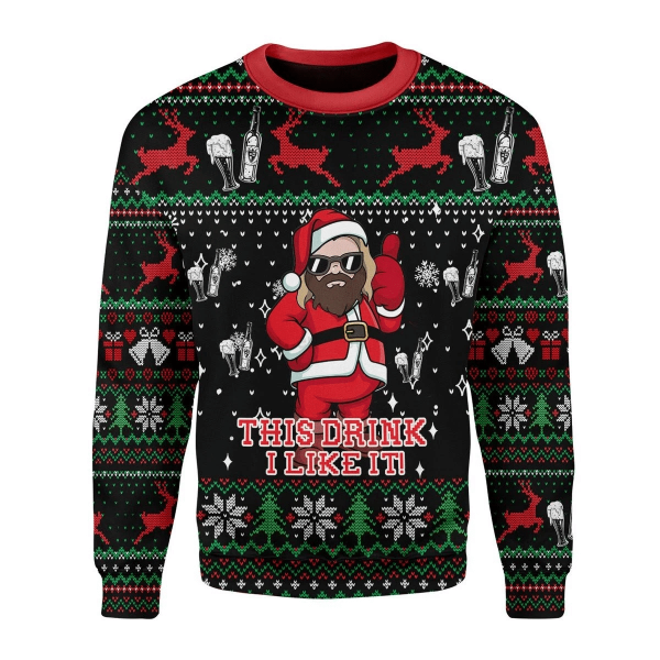 Sweatshirt Thor Drinking Beer Ugly Christmas 3D