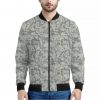 Tan Digital Camo Pattern Print Bomber Jacket