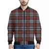 Tartan Knitted Pattern Print Bomber Jacket