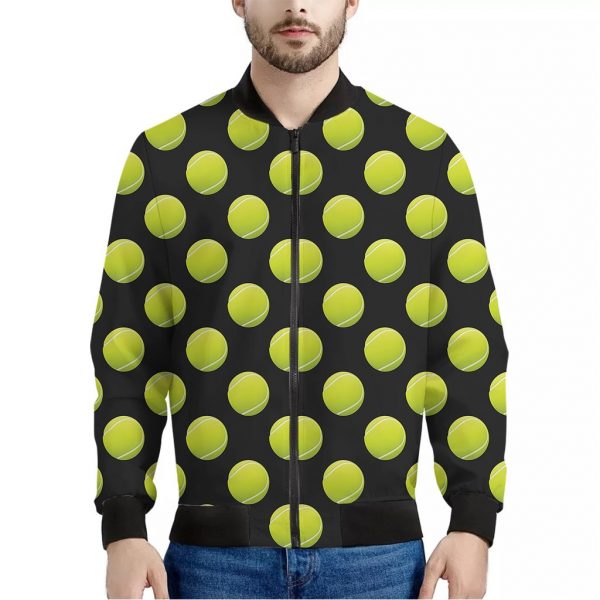 Tennis Balls Pattern Print Bomber Jacket