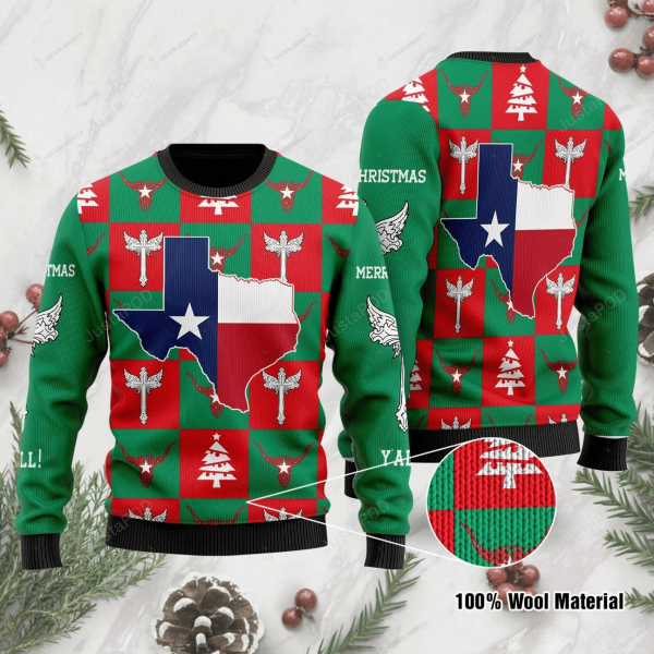 Texas Sweatshirt Ugly Christmas Sweater Xmas Gift - Colins Store