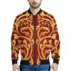 Thai Winding Vines Pattern Print Bomber Jacket