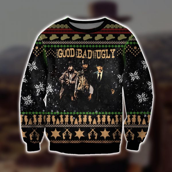 The Good The Bad And The Ugly Knitting Pattern 3D Print Ugly Christmas Sweatshirt