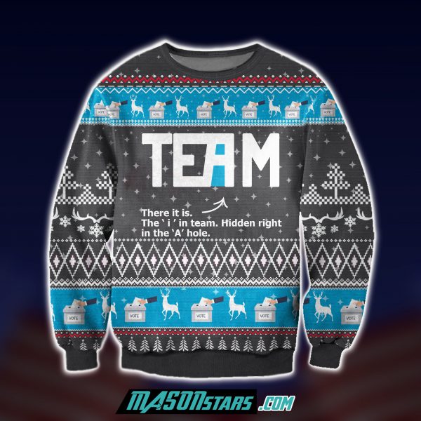 The "I" In Team 3D Print Ugly Christmas Sweatshirt